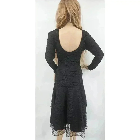 Vtg 80s/90s Fredrick's of Hollywood Junior's Size 5 Black Tulle Dress - Picture 3 of 16